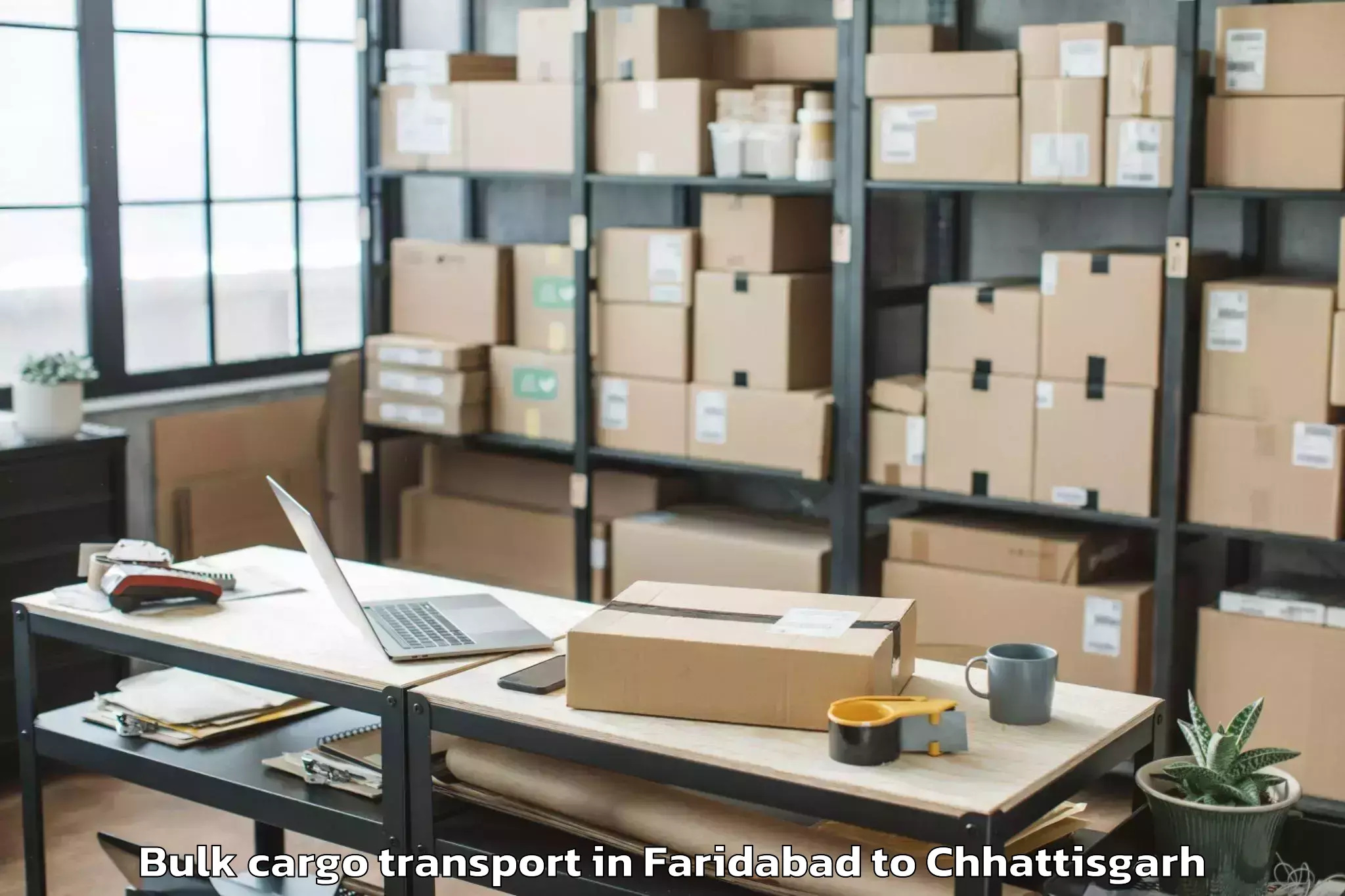 Top Faridabad to Khairagarh Bulk Cargo Transport Available